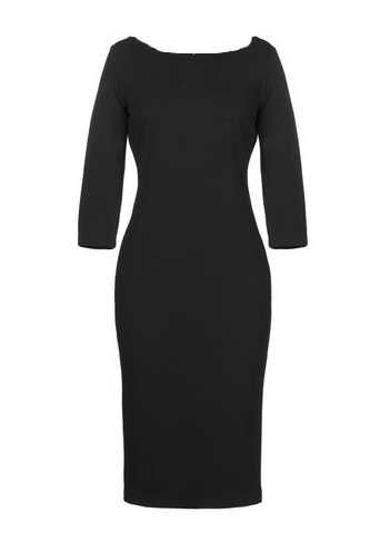 GUESS Superba Rochie Bodycon Drapaje Conica Maneci 3/4 Negru Original