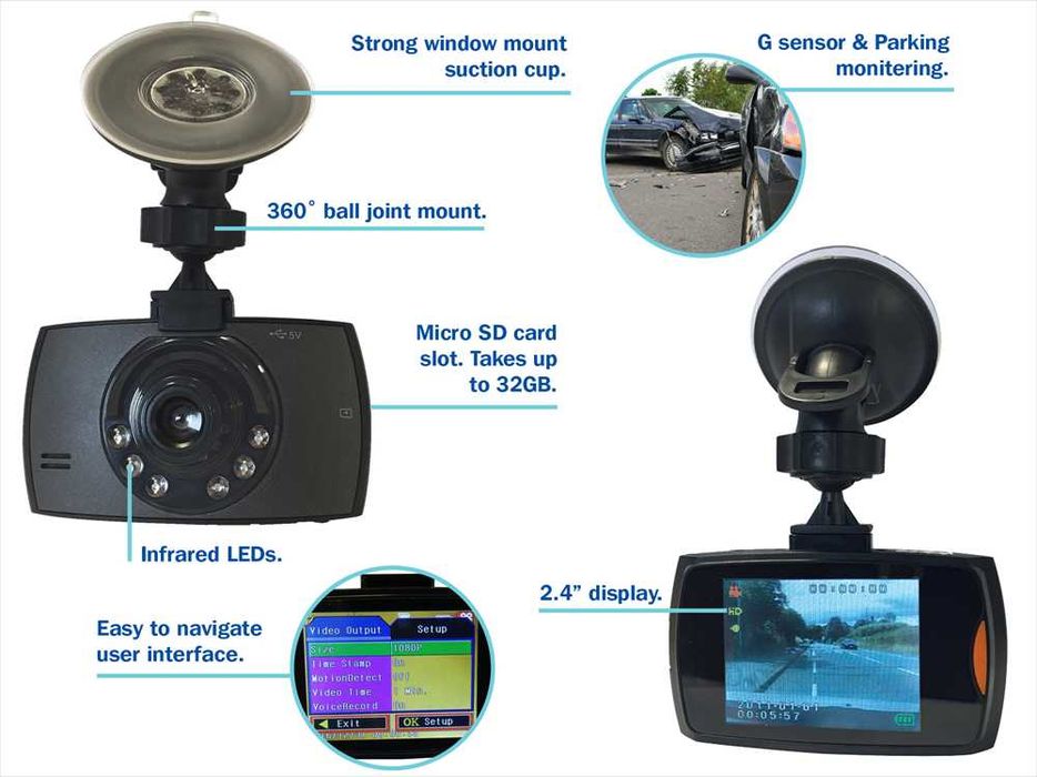 FULL HD Видеорегистратор за кола, DVR камера за автомобил