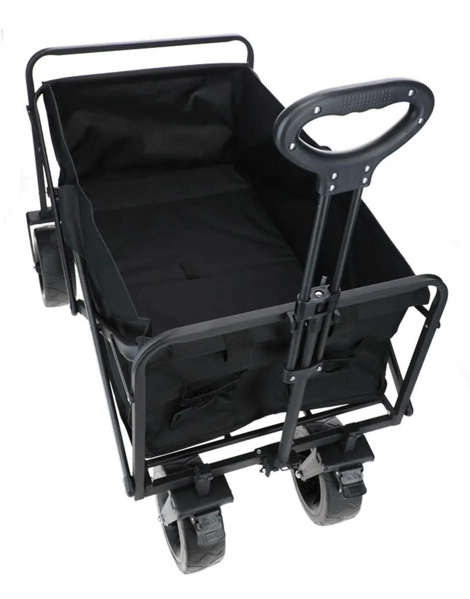 Carucior, Carut, Pliabil, Maner 4 Roti, Capacitate 90kg, Negru