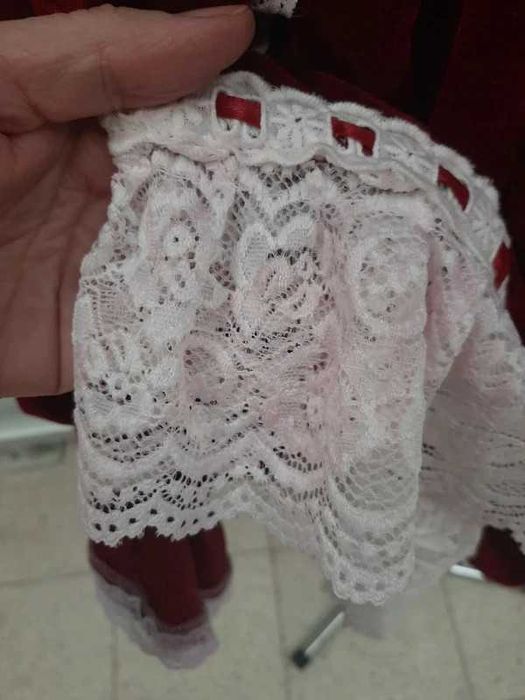 Rochie Antaina roșie din catifea de bumbac calitativa - cosplay Lolita