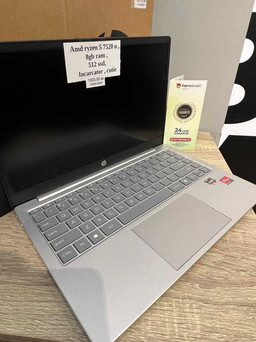 (Ag42) Laptop HP Ryzen 5 7520u, 8GB 512GB B12400.2  2 ANI GARANTIE!