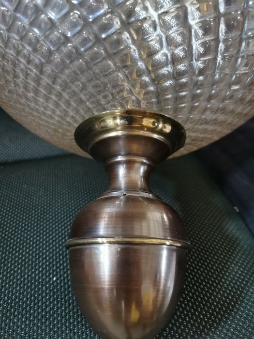 Lustra / plafoniera vintage bronz glob sticla murano