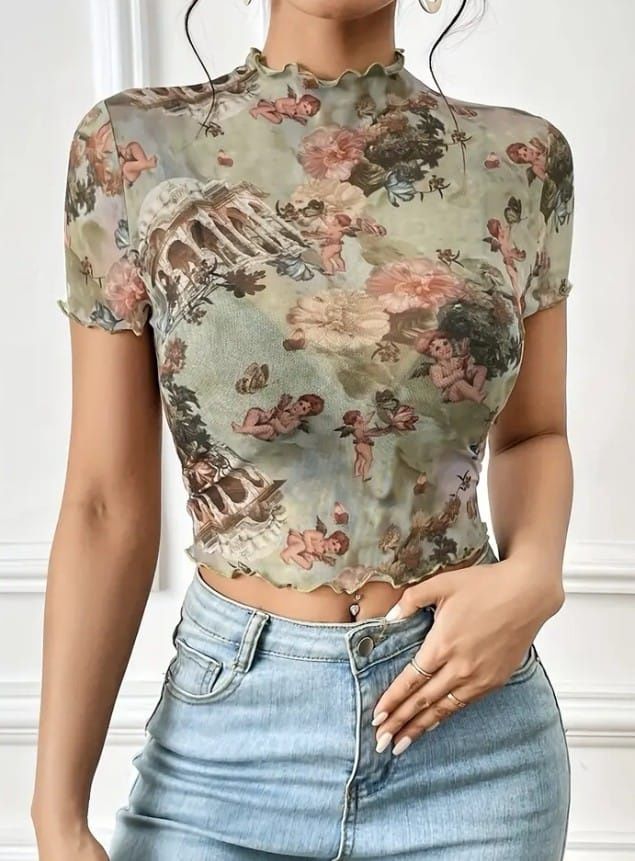 Top import Italia  new collection ,imprimeu floral