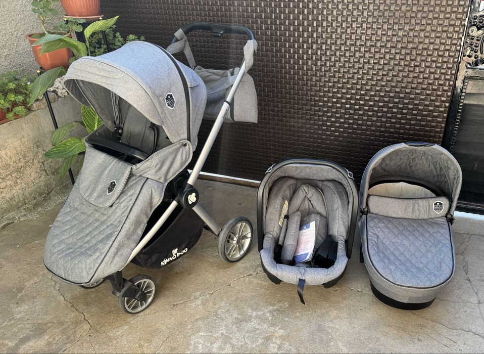 KIKKA BOO Комбинирана количка 3в1 VICENZA GREY