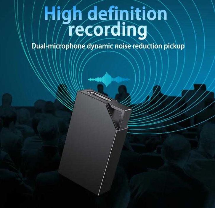 3см Диктофон Гласова Активация 2х Микрофона Подслушване Аудио Рекордер