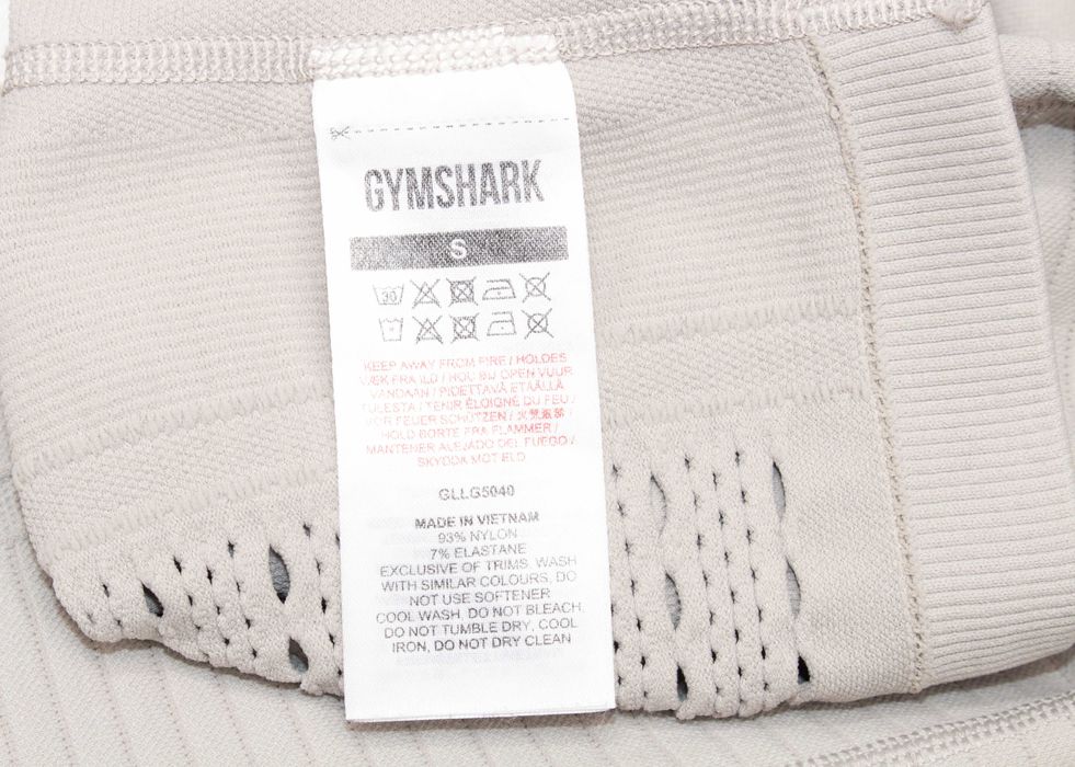 Gymshark дамски оригинален сиво-бежов безшевен клин висока талия S