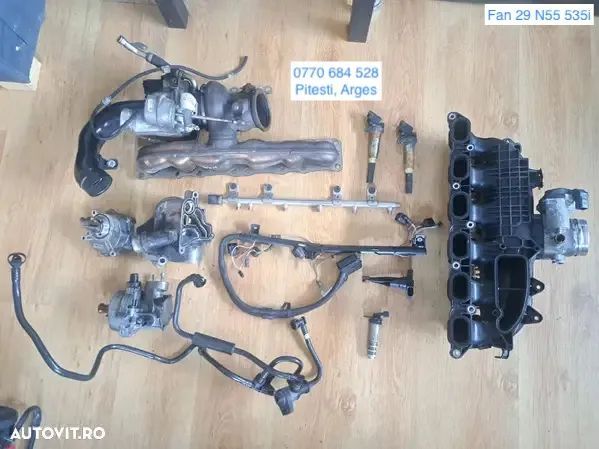 Anexe motor N55 BMW benzina turbo galerie evacuare admisie pompa vacuum termoflot rampa injectoare bobina inductie solenoid clapeta acceleratie