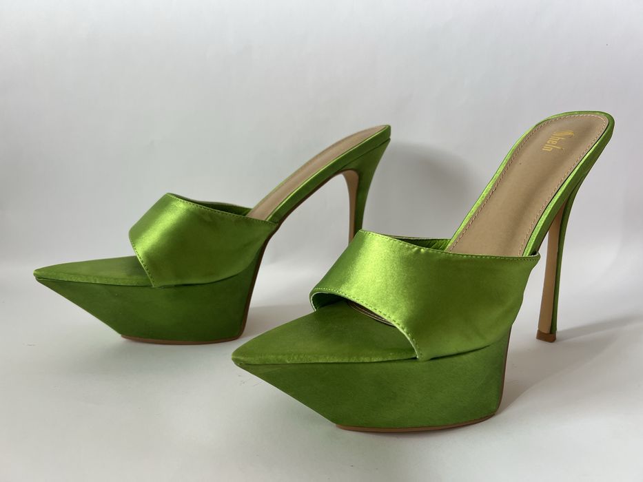 Високи зелени токчета от Shein