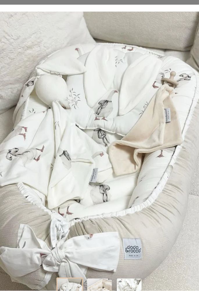 Baby Nest Beige With Birds Antiallergic Cotton
