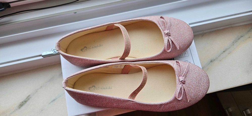 Balerini roz cu fundiță pentru fete - LC Waikiki