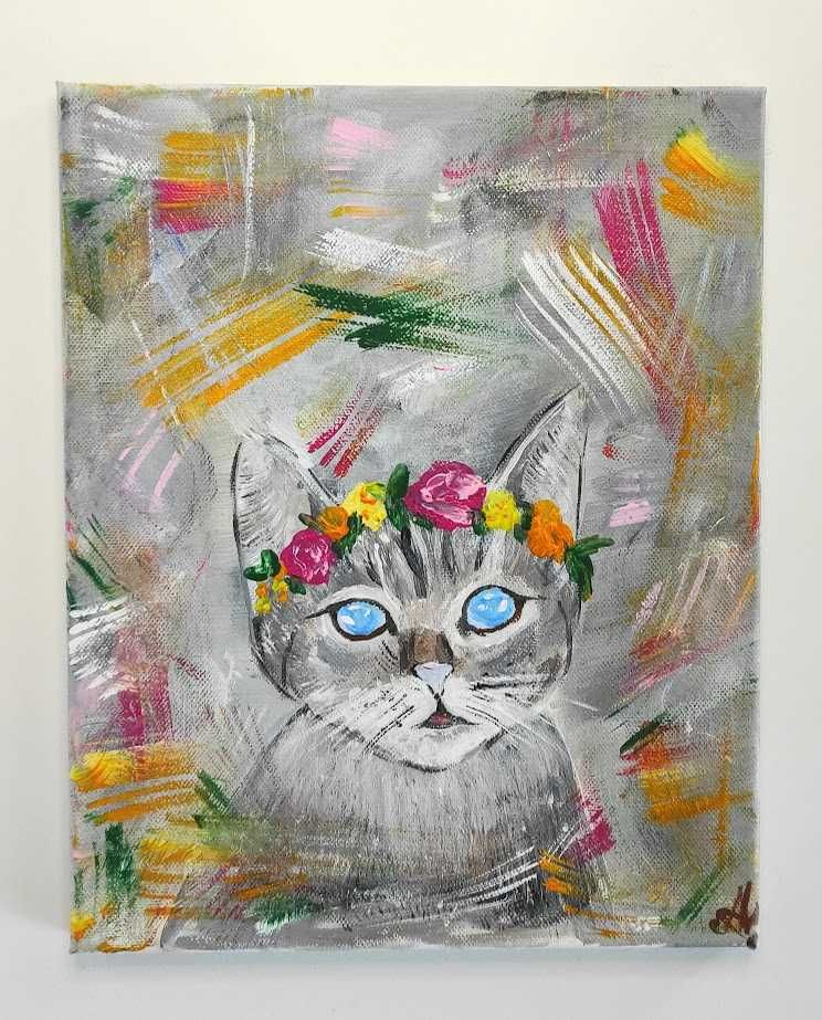 Tablou pictura pe panza pisica