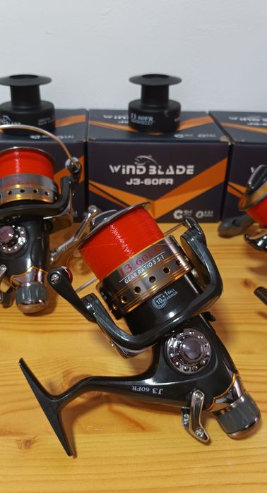 SET 4 Mulinete WIND BLADE J3 60FR, 9+1Rulmenti,Baitrunner
