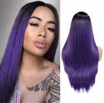 Peruca R38 mov ombre dreapta par drept lunga violet 70 cm