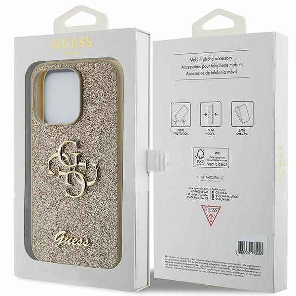 Калъф guess glitter script big 4g за iphone 15 pro max gold