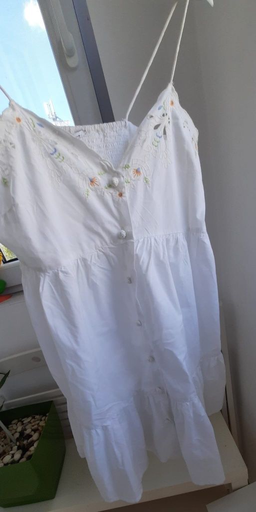 Rochie Zara alba, material Poplin