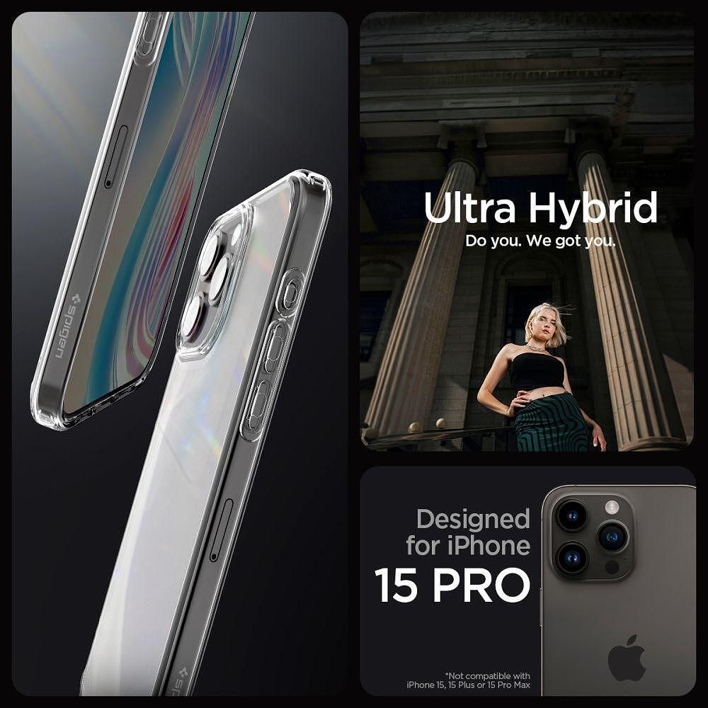 Калъф spigen ultra hybrid за iphone 15 pro max frost clear