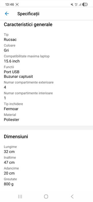 Rucsac ghiozdan bagaj de mana de laptop Tellur