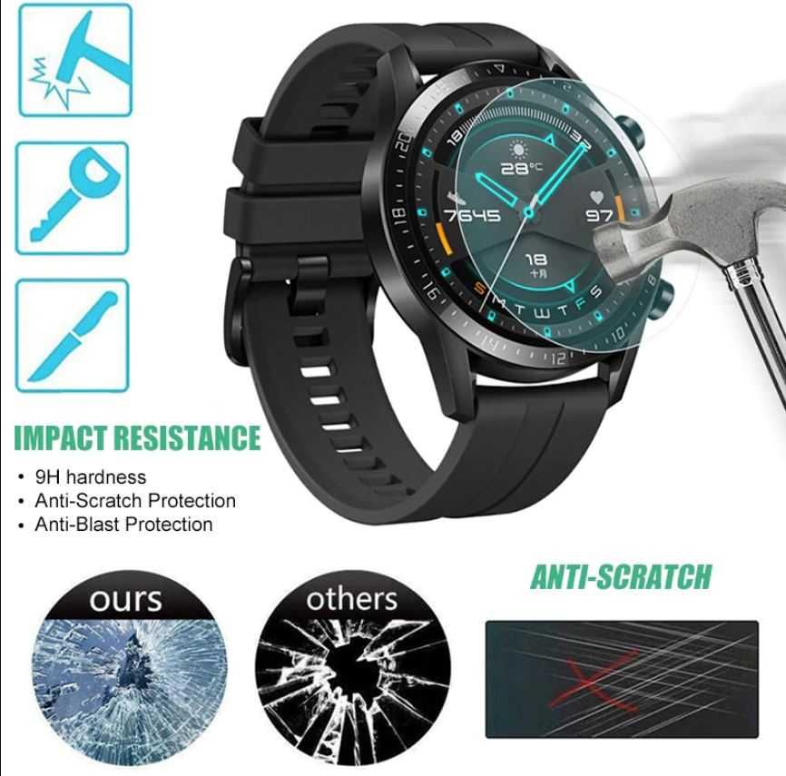 Set 2 folii sticla protectie ecran Huawei Watch GT 2 (46mm)