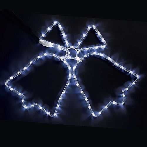 Външни коледни фигурки 3D камбанки студено бяла с ФЛАШ ЕФЕКТ 55х55