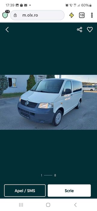 VW Transporter T5, 8+1 ,1.9 TDI,2007