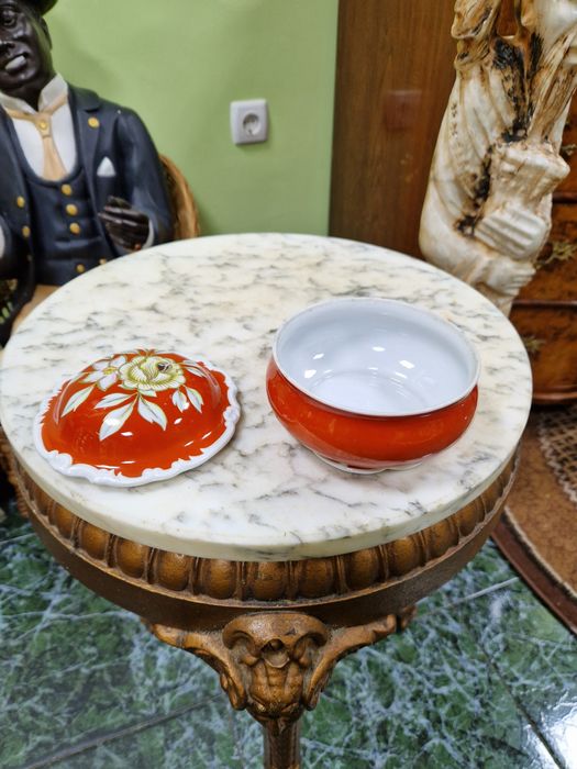 Стара рядка антикварна порцеланова кутия за бижута Schau bach Kunst