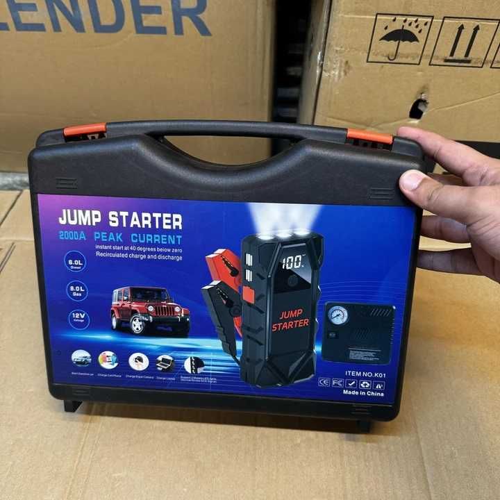 Ново Поколение 2000A 18000 mAh Дигитално Стартерно у-во в куфар