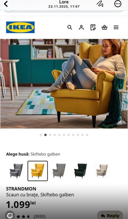Vand 2 fotolii Ikea turcoaz comode