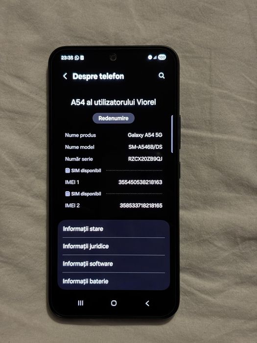 Samsung Galaxy A54, Dual SIM, 8GB RAM, 128GB, 5G, Awesome Graphite