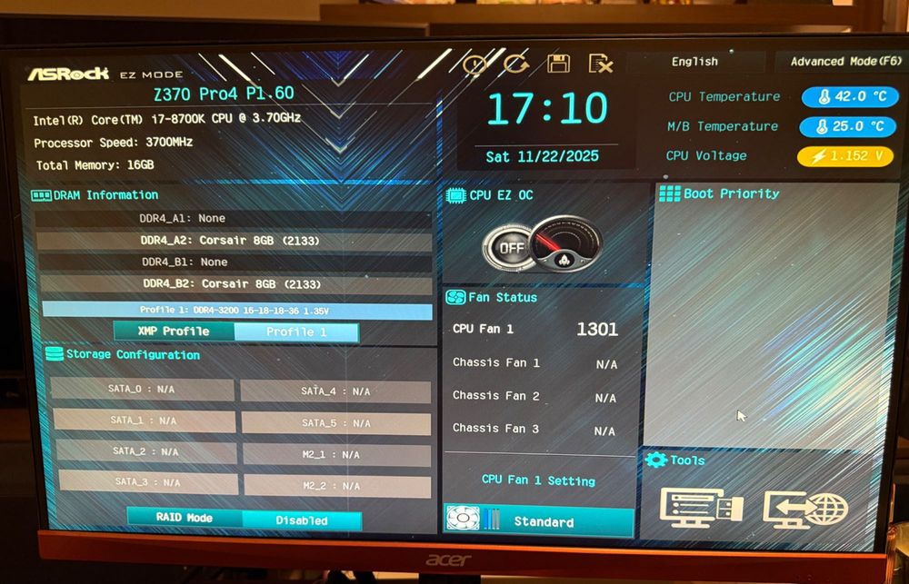 Placa de bază Asrock Z370 + procesor i7 8700k