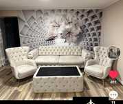 Set living lux – Canapea + 2 fotolii + masă, stil modern