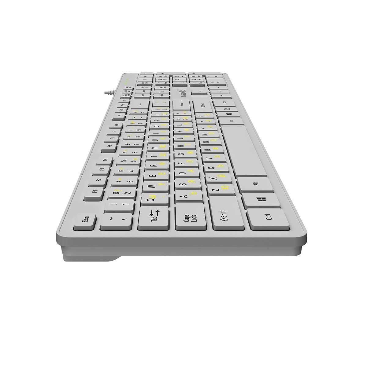 Makki нископрофилна кирилизирана клавиатура Keyboard USB BG - бяла
