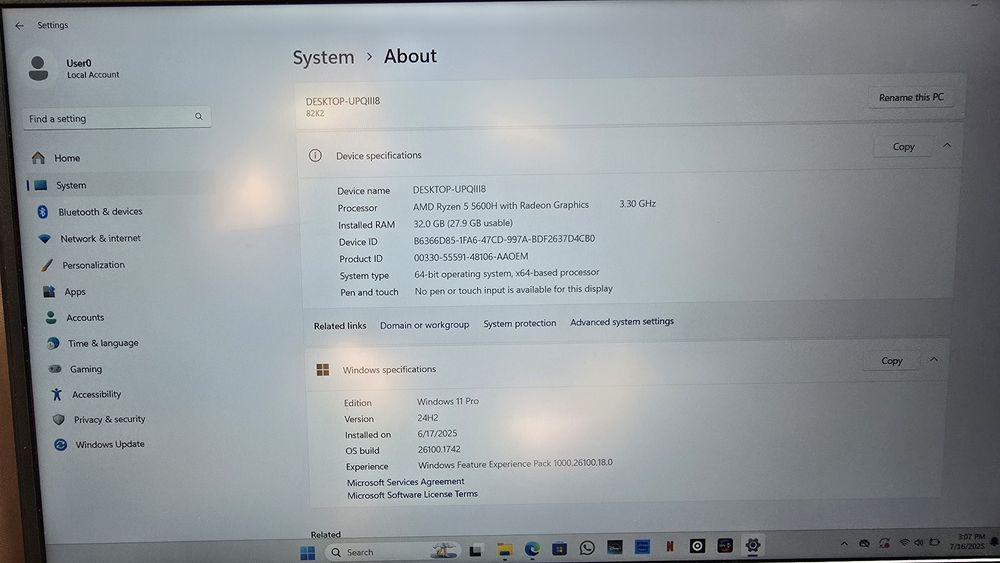 Laptop gaming Lenovo IdeaPad 3, GTX 1650, 32gb, Ryzen 5600,