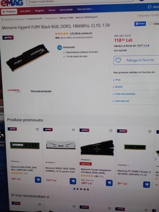 40 gb ddr 3 Hyperx si Patriot Viper