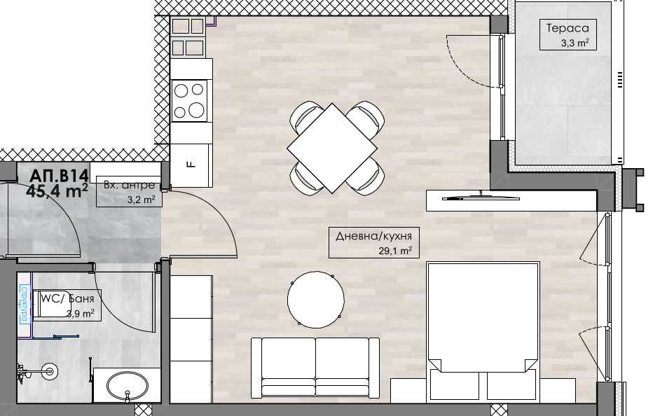 Продава се Едностаен апартамент в Пловдив, Кършияка - 54 кв.м за 1159 €/кв.м - Снимка #3