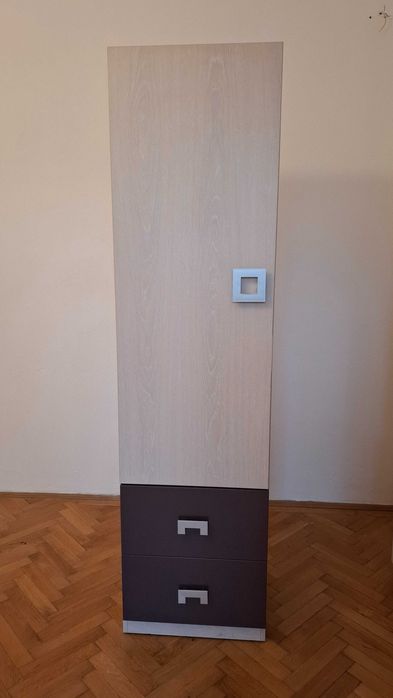 Biblioteca dormitor dulap haine Mobexpert, comoda TV, pat Ikea 160x200