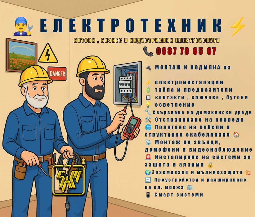 Ел техник Инсталации Монтаж Изграждане и др ВИЖ ОПИСАНИЕТО на обявата
