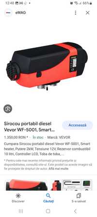 Sirocou portabil diesel Vevor WF-5001, Smart
