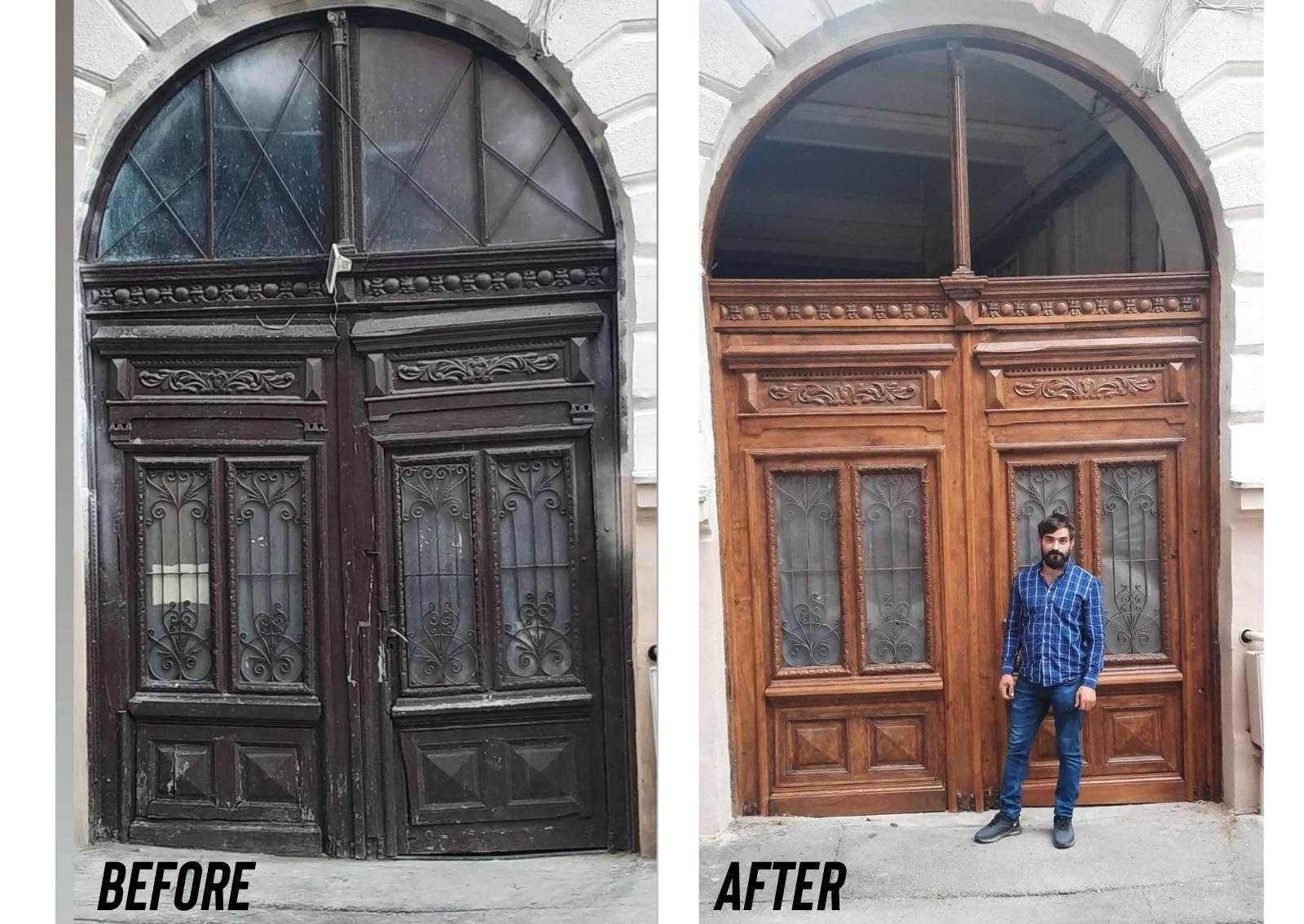 Sculptură lemn și restaurare uși vechi. Lucrări unicat la comandă.