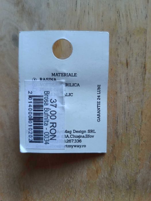 Brosa martisor Bufnita lucrata manual