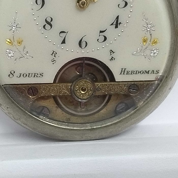 HEBDOMAS 8-дневен, швейцарски джобен часовник, профилактиран,перфектен
