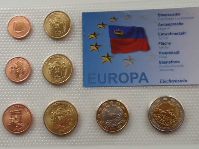 редки пробни евросетове монети (нециркулирали, в блистери)