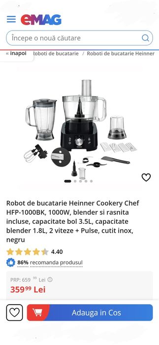 Vând robot de bucătărie Heinner NOU