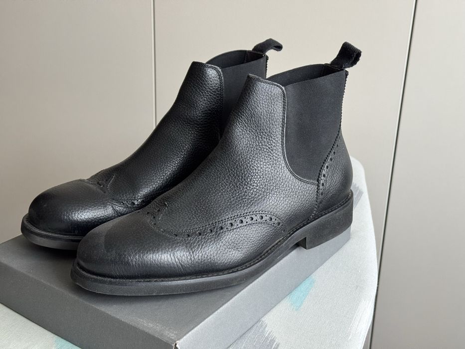 Мъжки черни боти Massimo Dutti 42номер от естествена кожа