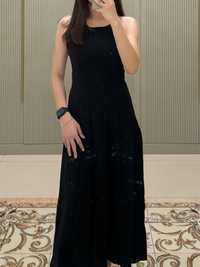 длинное черное платье