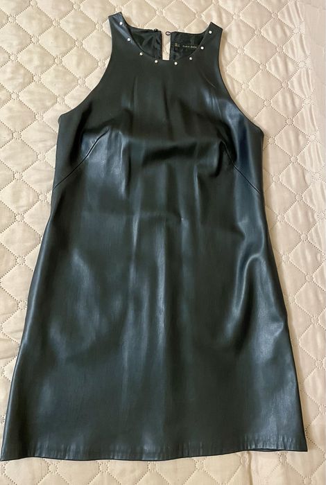 Zara кожена рокля