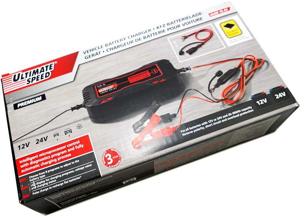 Redresor auto-moto INTELIGENT 24V sau 12V, incarcator baterie auto NOU