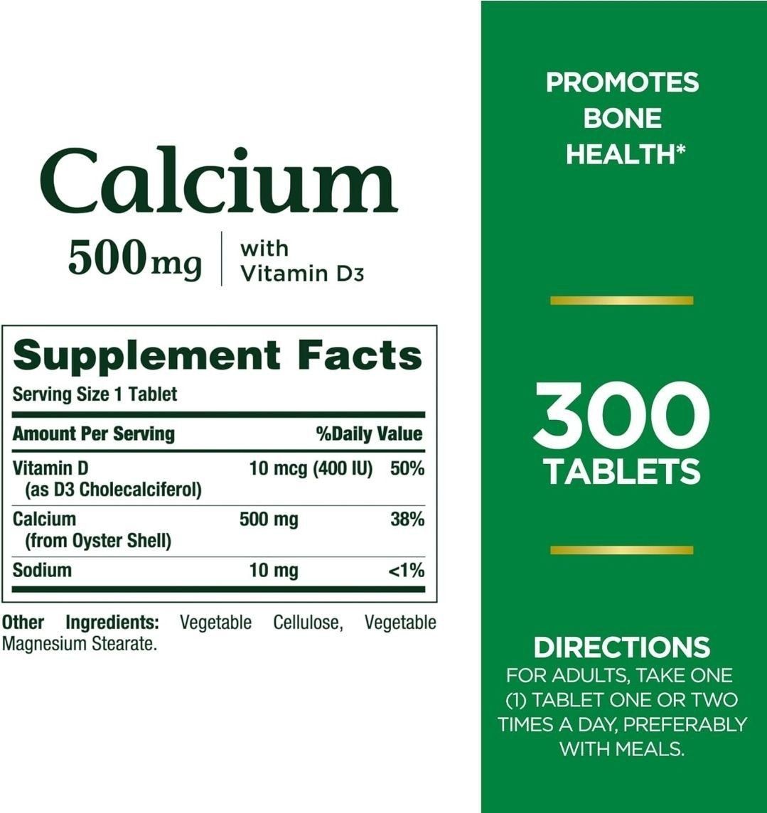 Calcium кальций плюс д3 500мг 300 таб из Америки