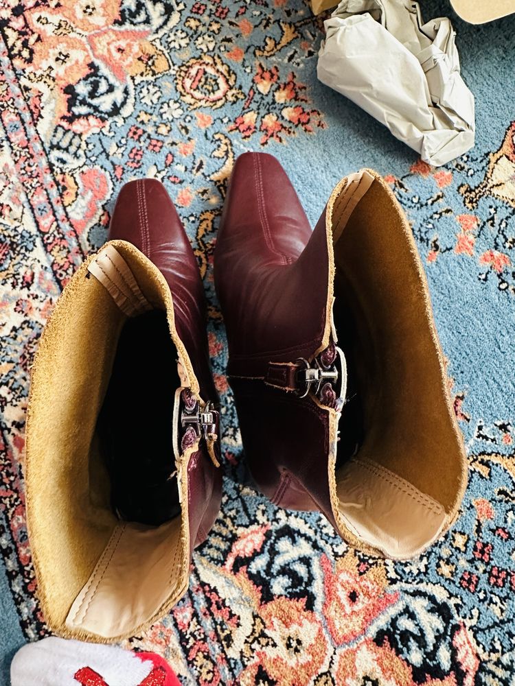 Botine din piele naturala Zara