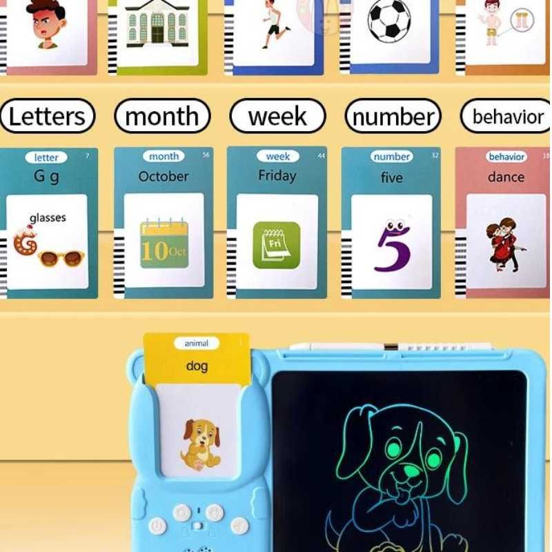 Jucarie educativa 2 in 1, aparat invatare engleza si tableta LCD desen