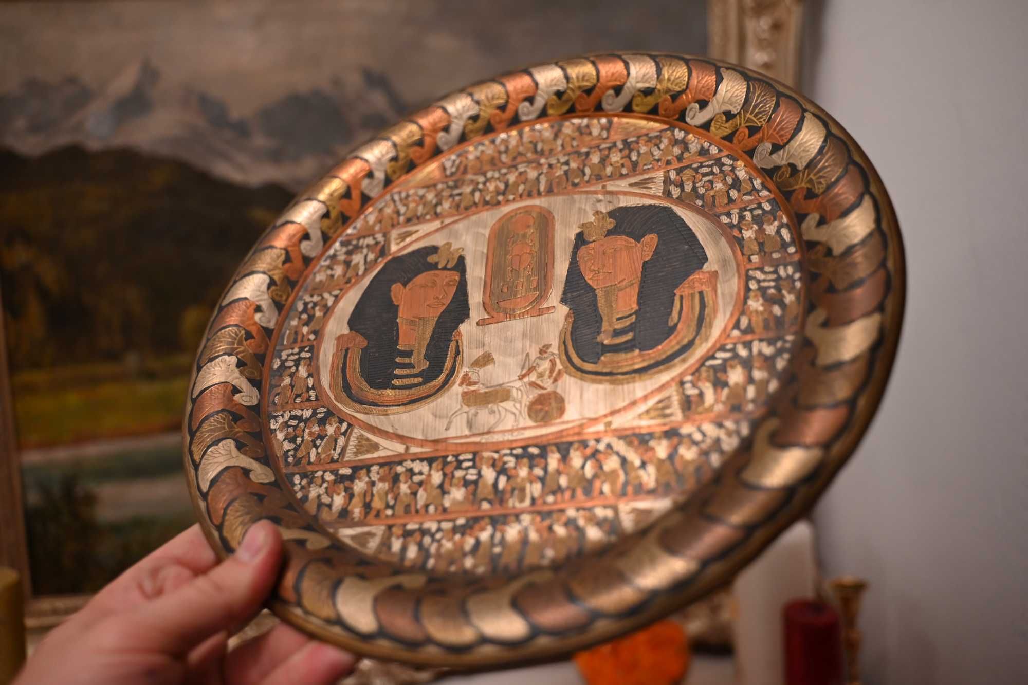 DN168 450g 30cm diametru - Tava de alama superba egypt